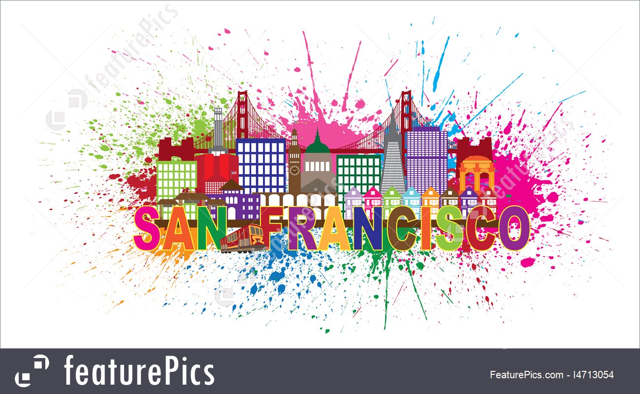 San Francisco Skyline Paint Splatter Vector Illustration 1300x801 San Francisco Skyline Paint Splatter Vector Illustration