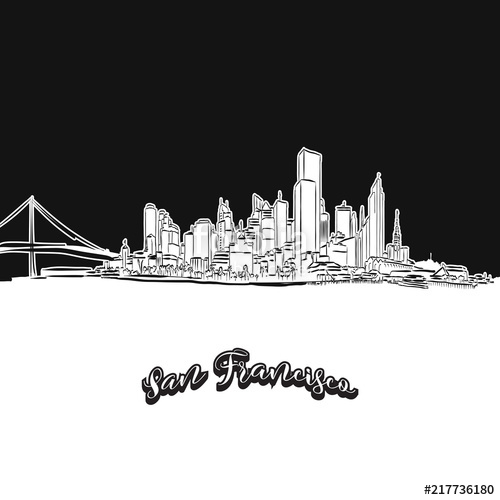 San Francisco Skyline, Outline Stock Image And Royalty Free 500x500 San Francisco Skyline, Outline Stock Image And Royalty Free