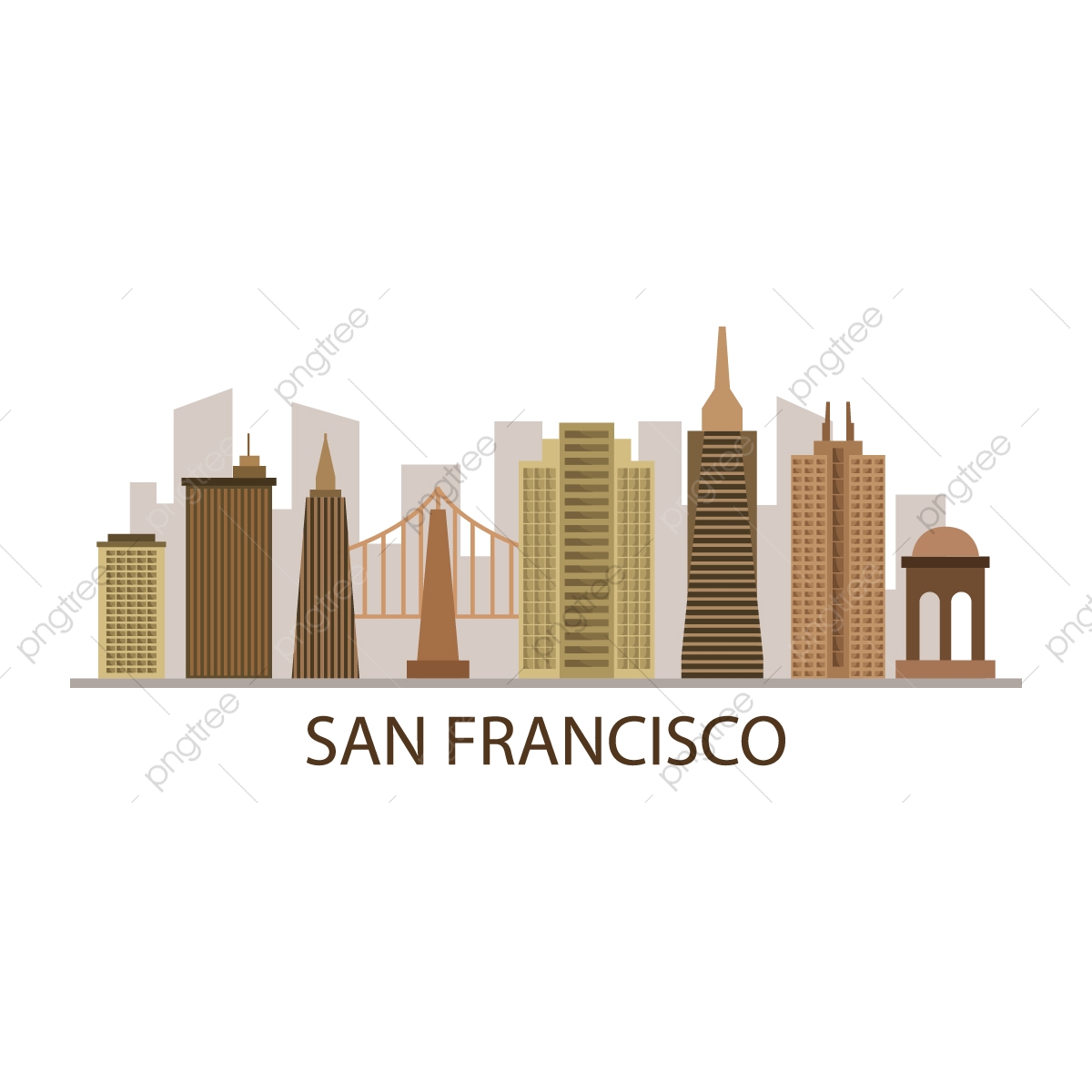 Skyline San Francisco, Art, San, Sanfrancisco Png And Vector 1200x1200 Skyline San Francisco, Art, San, Sanfrancisco Png And Vector
