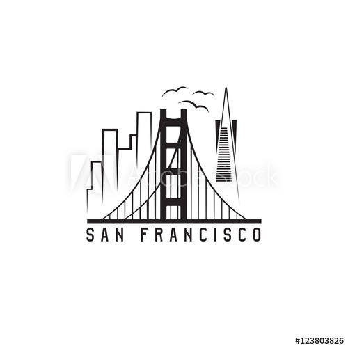 San Francisco Skyline Vector Design Template Illustration 500x500 San Francisco Skyline Vector Design Template Illustration