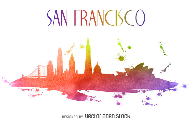 632x387 San Francisco Colorful Skyline Illustration Free Vector Download