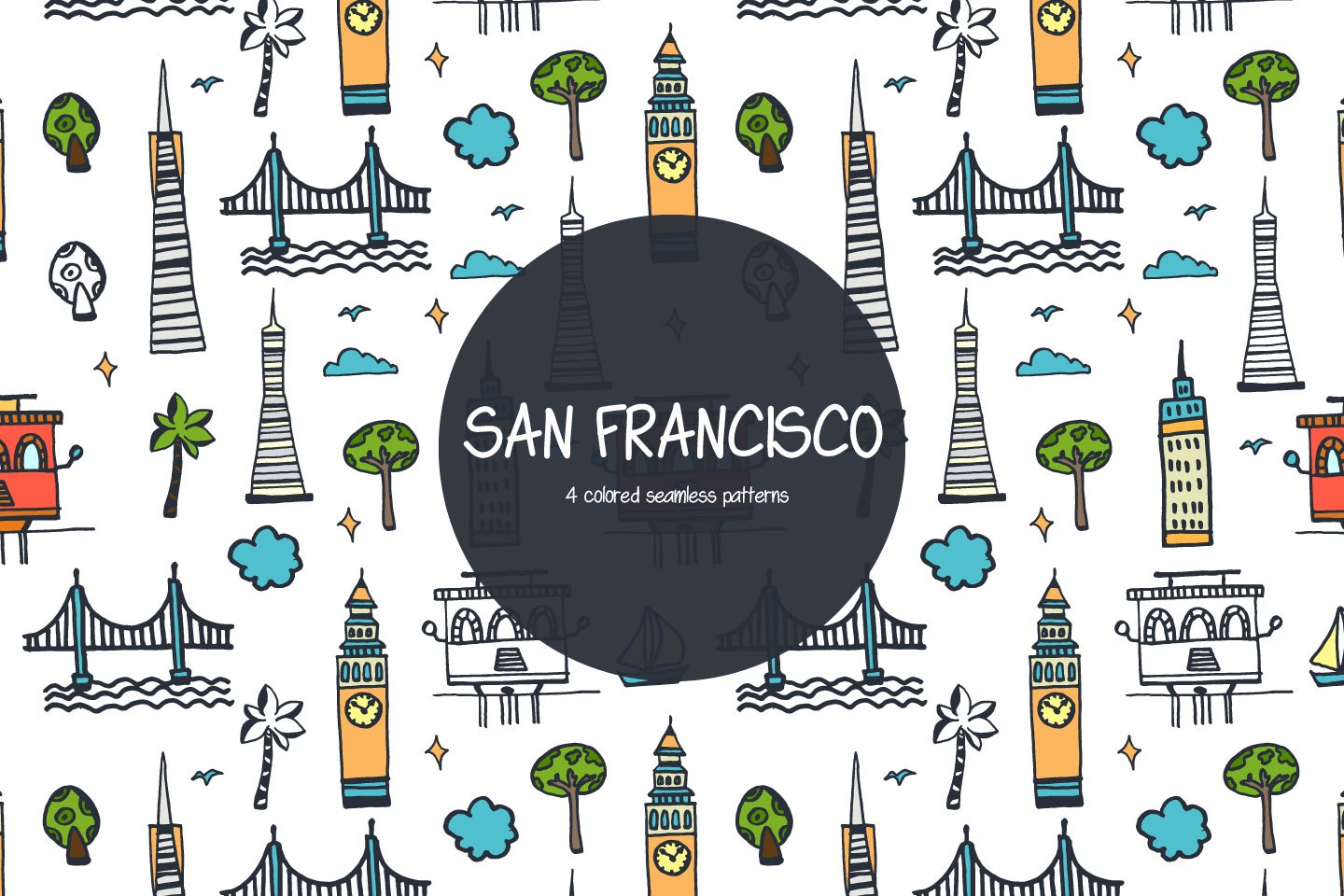 1440x960 San Francisco Vector Free Pattern