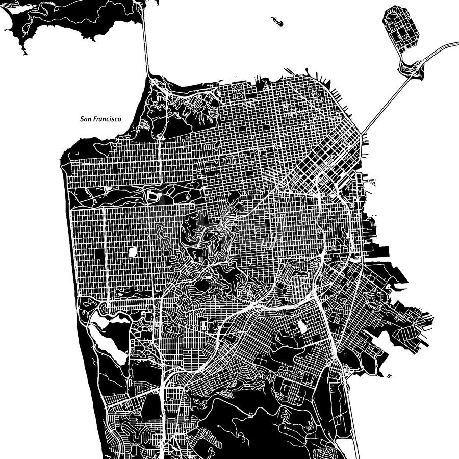 900x900 San Francisco Map Vector