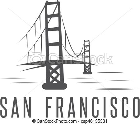 450x400 San Francisco Golden Gate Bridge Vector Design Template Illustration