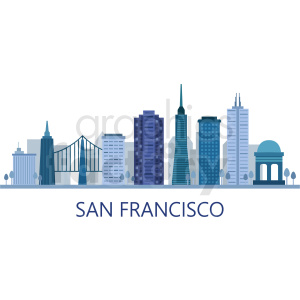 300x300 San Francisco City Skyline Vector Design Clipart Royalty Free Gif