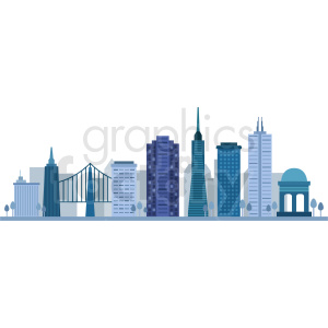 300x300 San Francisco City Skyline Vector Design No Label Clipart Royalty