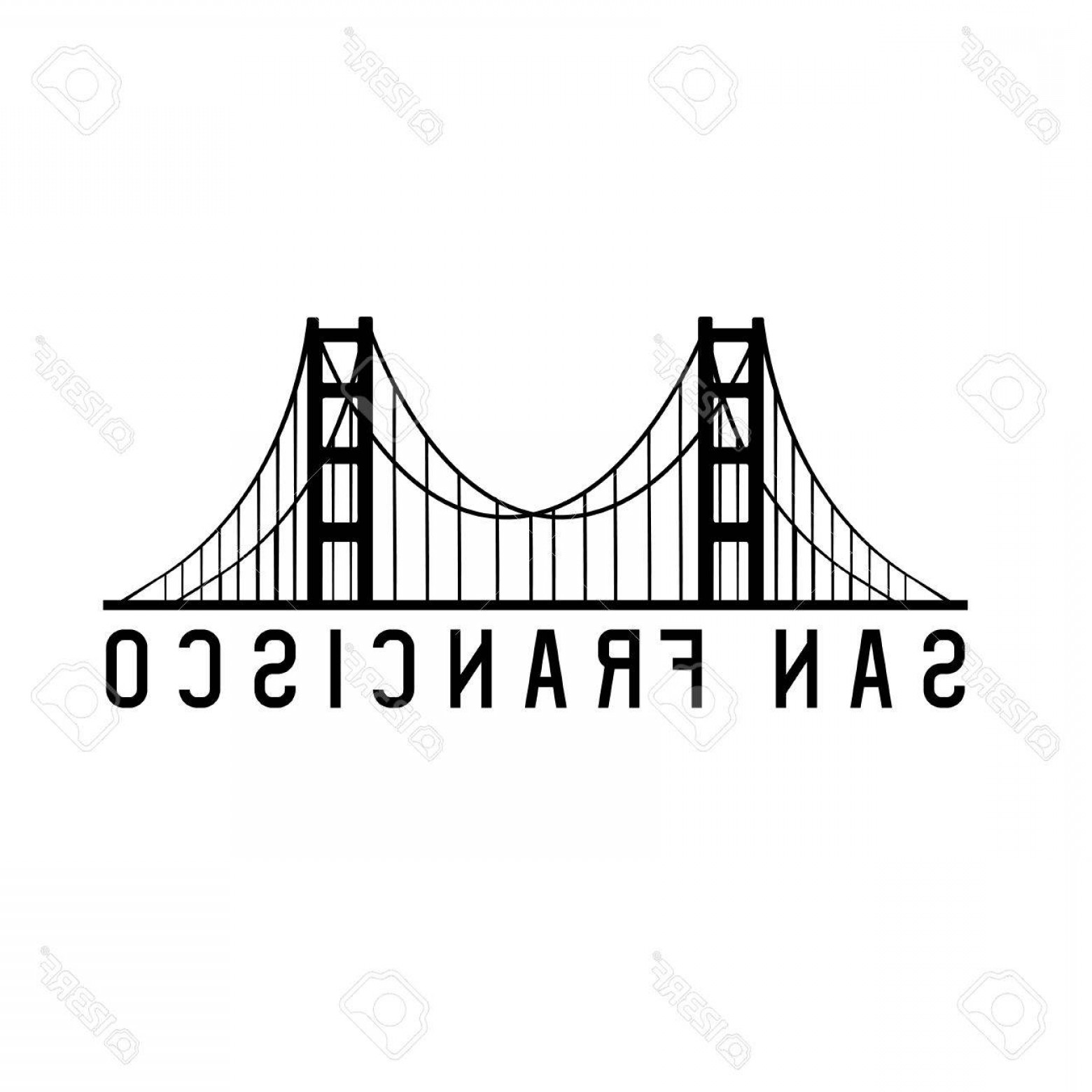 1560x1560 Photostock Vector Golden Gate Bridge In San Francisco Vector
