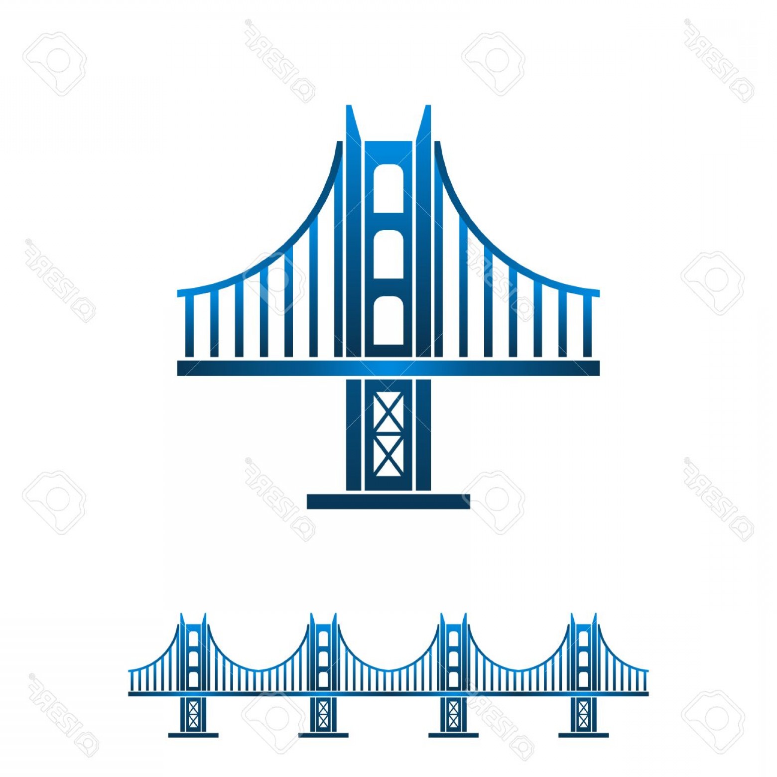 1560x1560 Photostock Vector San Francisco Bridge Seamless Profile Vector