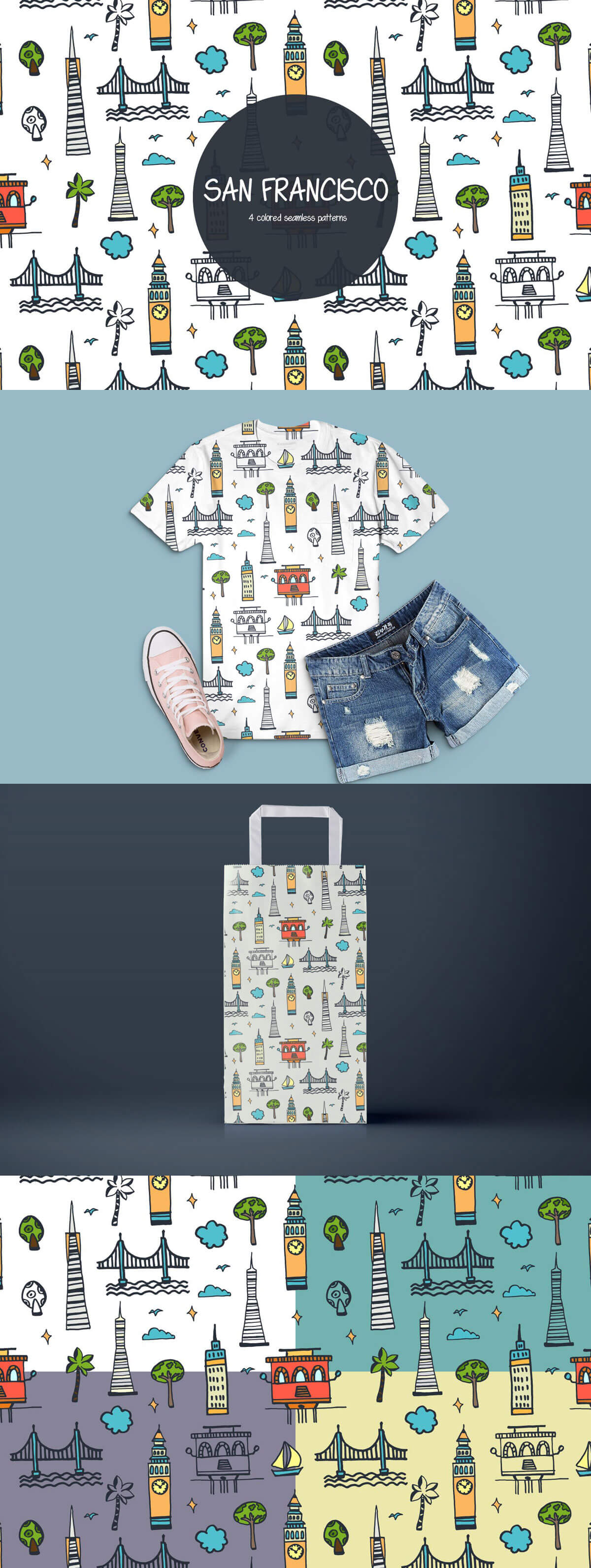 Free San Francisco Vector Pattern 1200x3185 Free San Francisco Vector Pattern