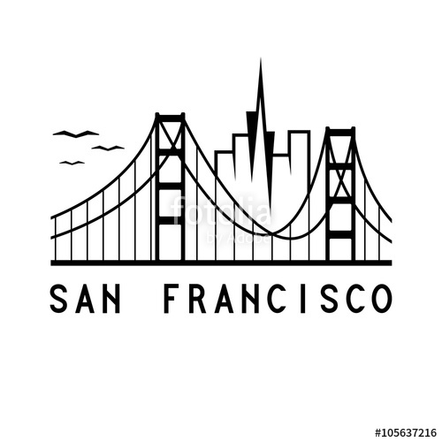 Skyline Of San Francisco Vector Design Template Stock Image 500x500 Skyline Of San Francisco Vector Design Template Stock Image