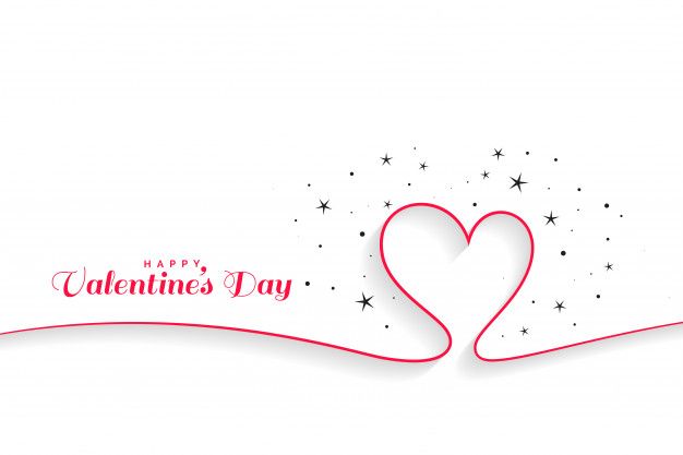 626x417 Minimal Line Hearts Valentines Day Background Free Vector Flyer
