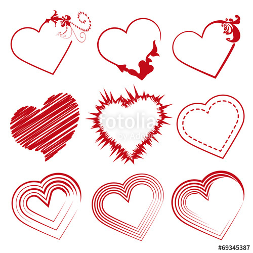 500x500 San Valentin Set Corazones Stock Image And Royalty Free Vector
