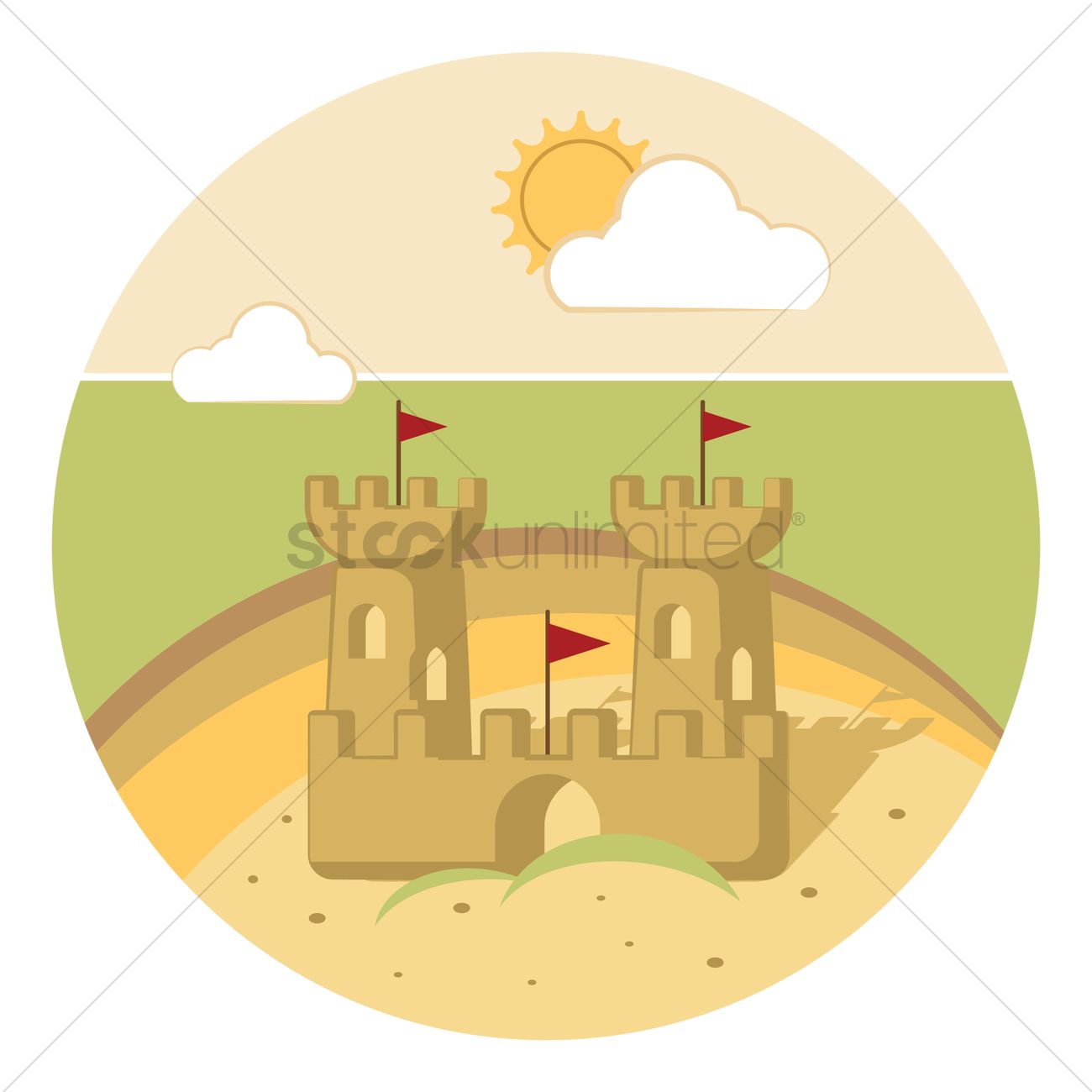Sand Castle Vector Image 1300x1300 Sand Castle Vector Image