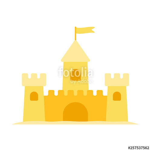 Sand Castle Vector Flat Icon Isolated On White Stock Image 500x500 Sand Castle Vector Flat Icon Isolated On White Stock Image
