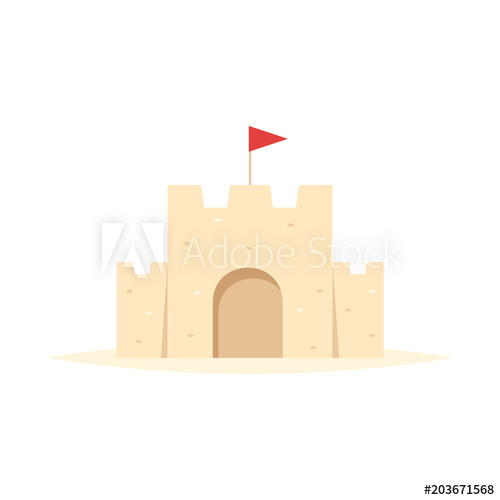 Sand Castle Vector Isolated 500x500 Sand Castle Vector Isolated