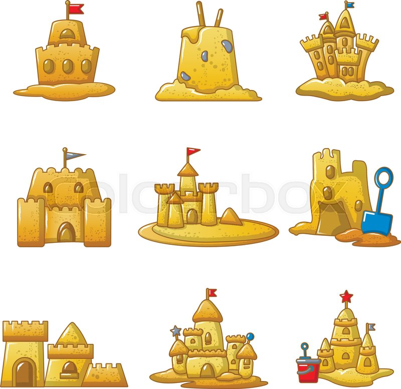 Sandcastle Beach Icons Set Cartoon Stock Vector Colourbox 800x777 Sandcastle Beach Icons Set Cartoon Stock Vector Colourbox