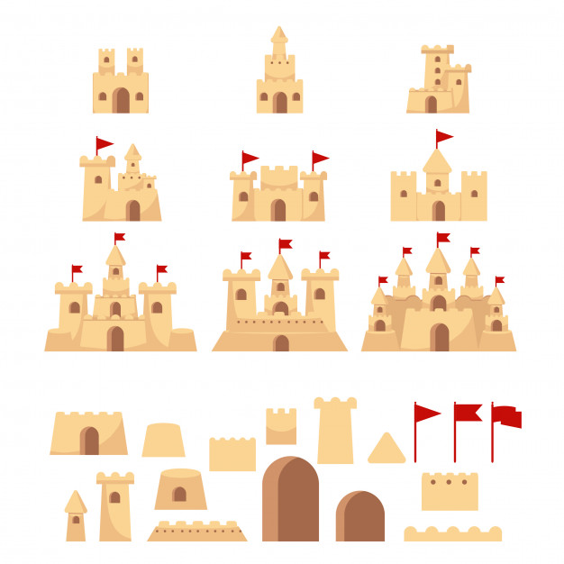 Vector Illustration Of Sandcastle Set Vector Premium Download 626x626 Vector Illustration Of Sandcastle Set Vector Premium Download