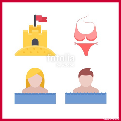 Swimming Icon Pink Bikini And Sand Castle Vector Icons 500x500 Swimming Icon Pink Bikini And Sand Castle Vector Icons