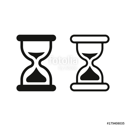 500x500 Sand Clock Icon Simple Set Hourglass Vector Flat Black