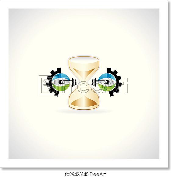 561x581 Free Art Print Of Bulb With Sand Watch Creative Bulb With Sand