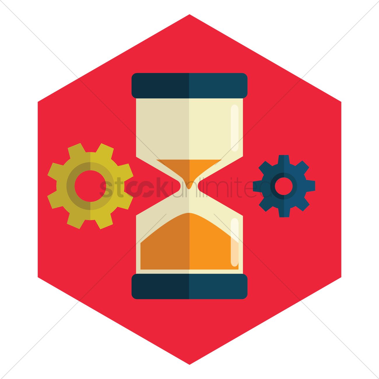 1300x1300 Gears And Sand Clock Vector Image