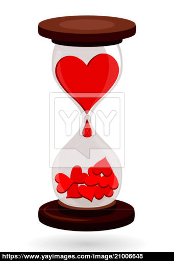 341x512 Hearts In Sand Clock Vector
