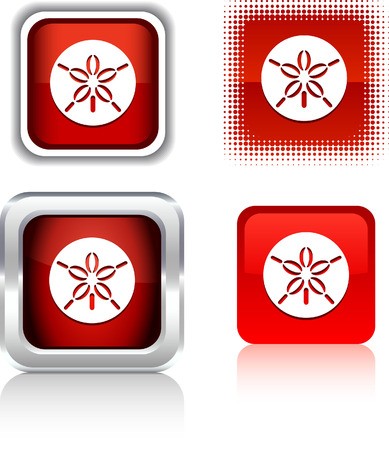 389x450 Sand Dollar Square Buttons Vector Illustration Royalty Free