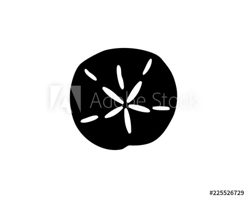 500x400 Simple Black Silhouette Of A Sand Dollar, Vector Illustration