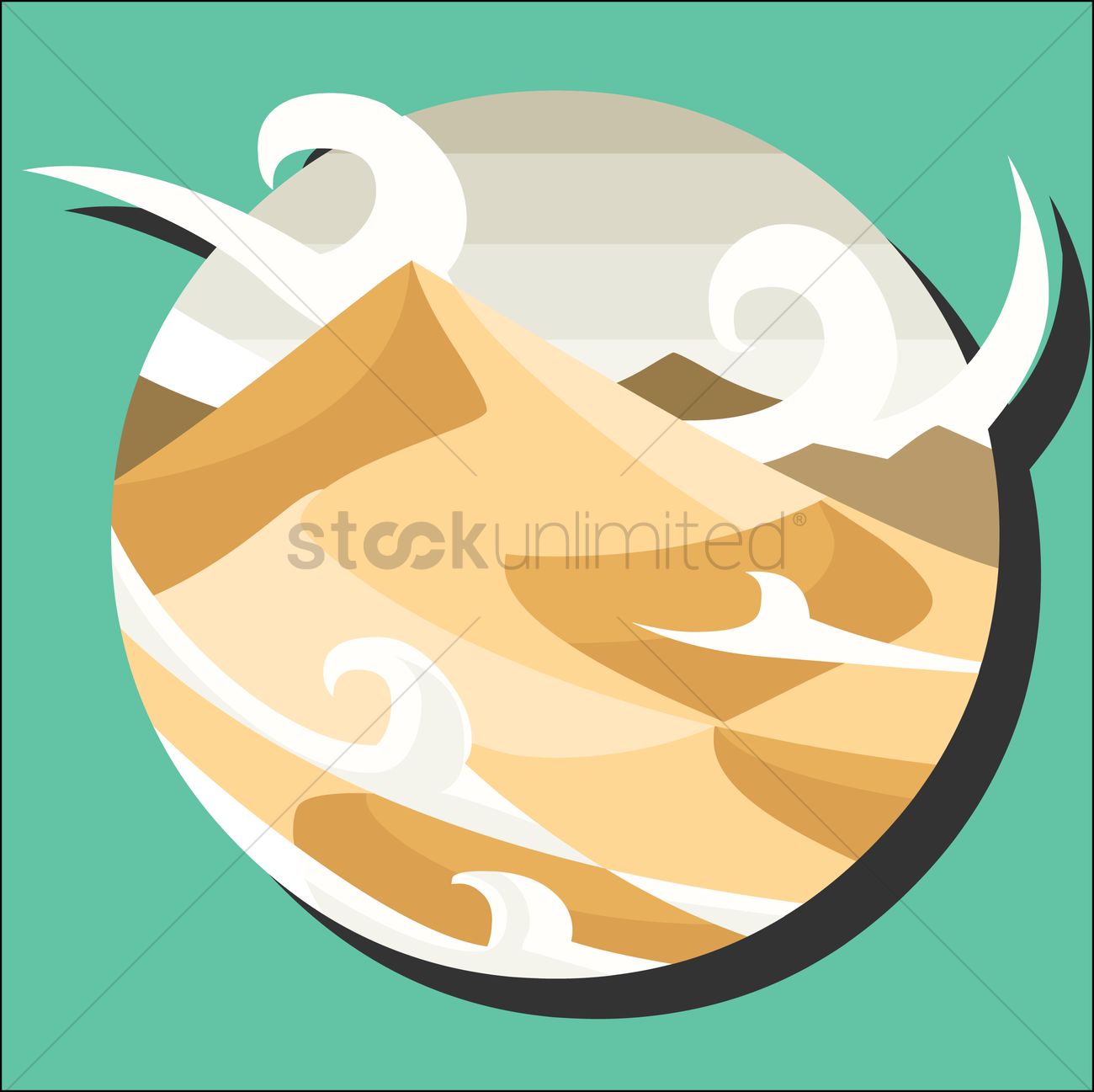 Sand Dune Vector Image 1300x1297 Sand Dune Vector Image