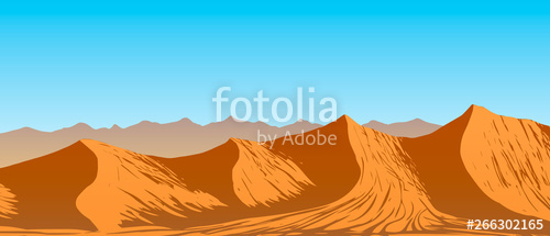 Sand Dunes In Desert Vector Illustration Stock Image 500x215 Sand Dunes In Desert Vector Illustration Stock Image