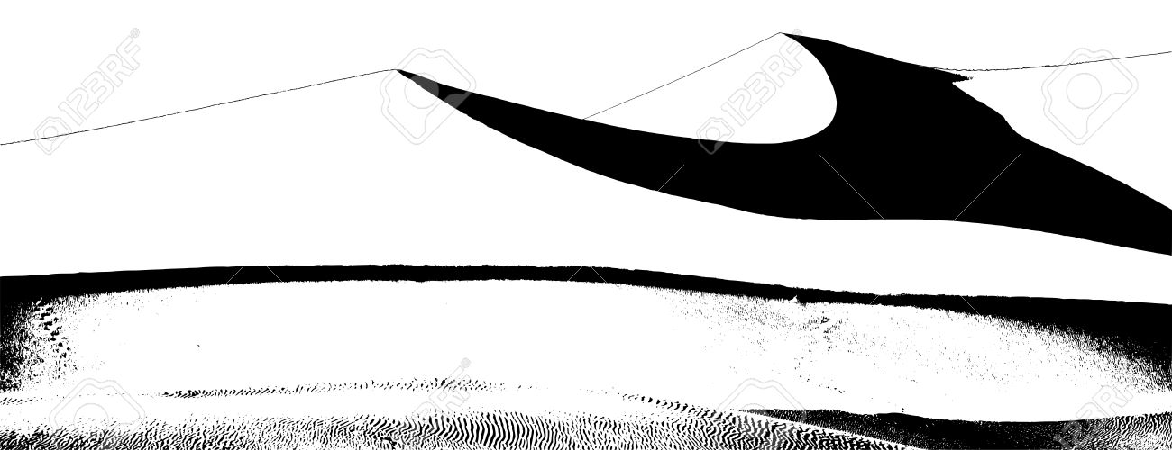 Desert Dunes Clipart Black And White 1300x500 Desert Dunes Clipart Black And White