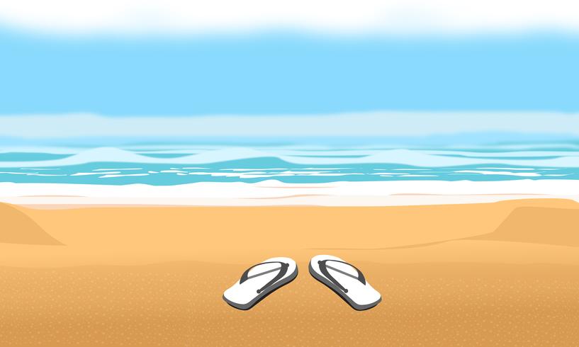 Background For Summer Beach And Vacation Sandals On Sand Vector 817x490 Background For Summer Beach And Vacation Sandals On Sand Vector