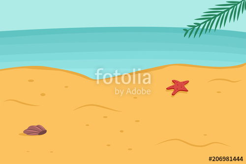 Summer Background With Beach, Sea, Palm Leaf, Starfish 500x334 Summer Background With Beach, Sea, Palm Leaf, Starfish