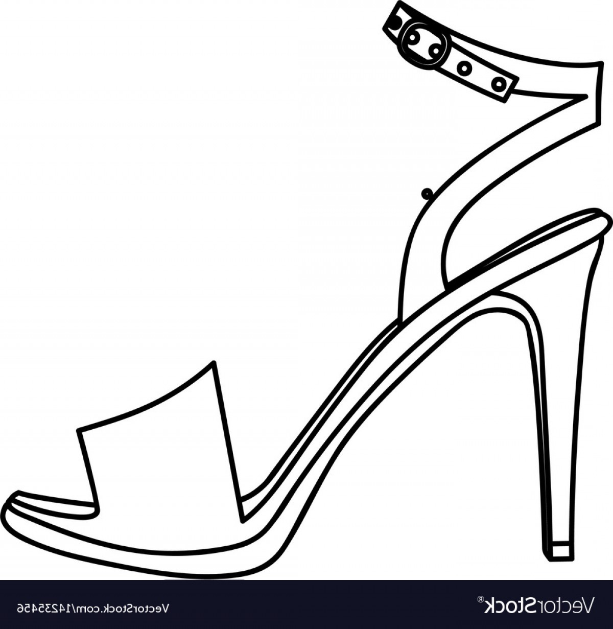 1200x1231 Monochrome Silhouette Of High Heel Sandal Shoe Vector Handandbeak