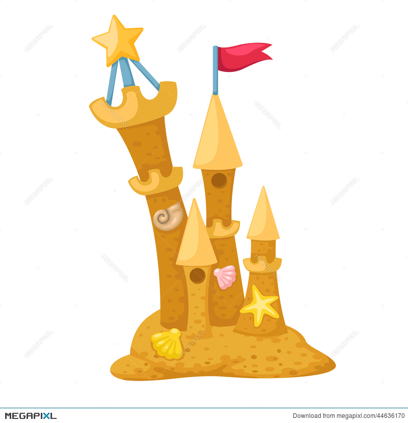 800x830 Sandcastle Vector Illustration