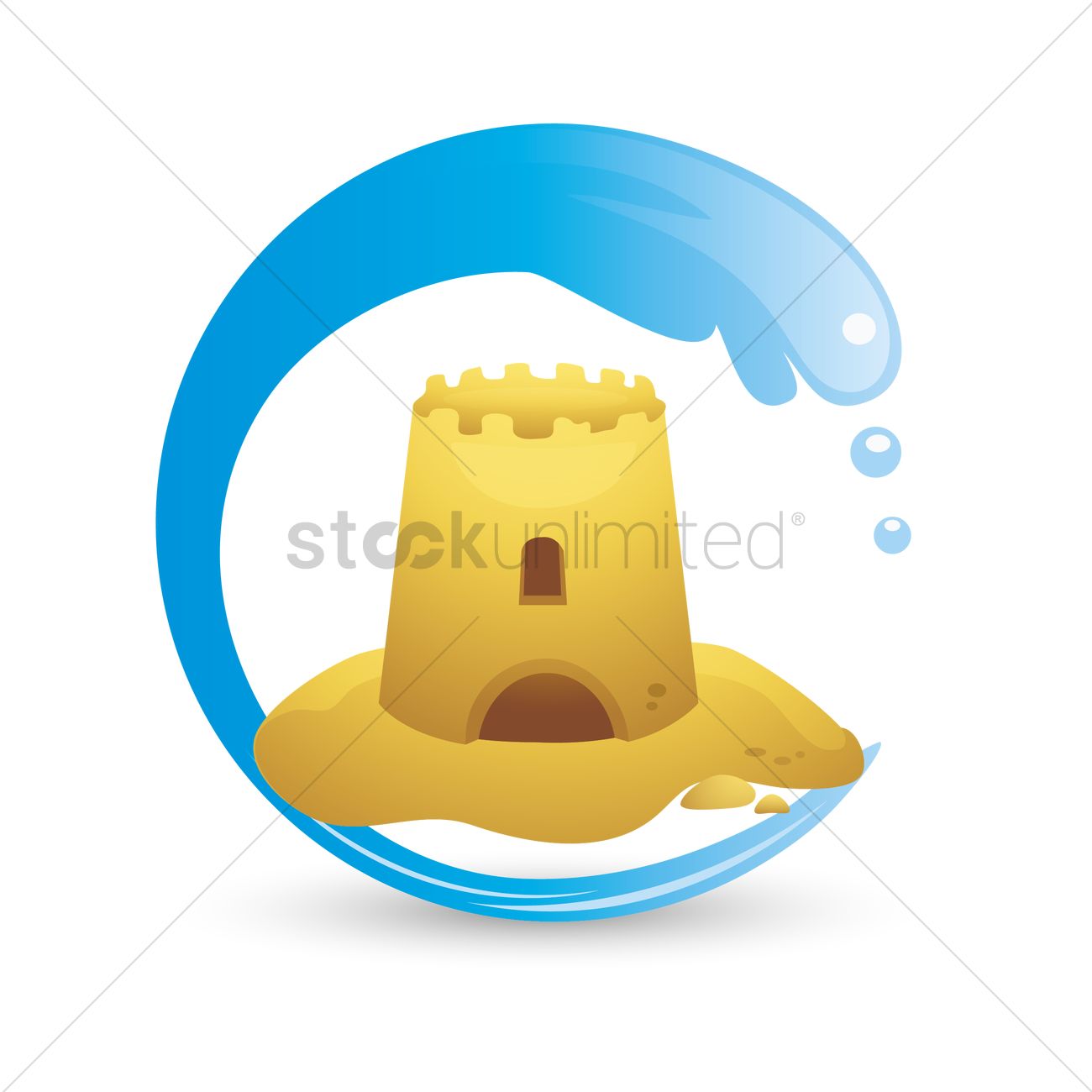 1300x1300 Free Sandcastle Vector Image