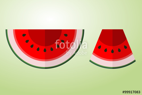 500x334 Icono Plano Sandia Sobre Fondo Degradado Stock Image And Royalty