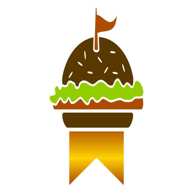 640x640 King Burger Logo Design Template Vector, Sandwich, Hamburger, Icon