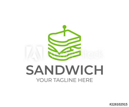 500x417 Linear Sandwich Logo Design Fast Food Vector Design Sandwich