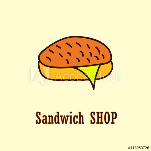 500x500 Sandwich Logo Template Vector Illustration With Bread And Cheese