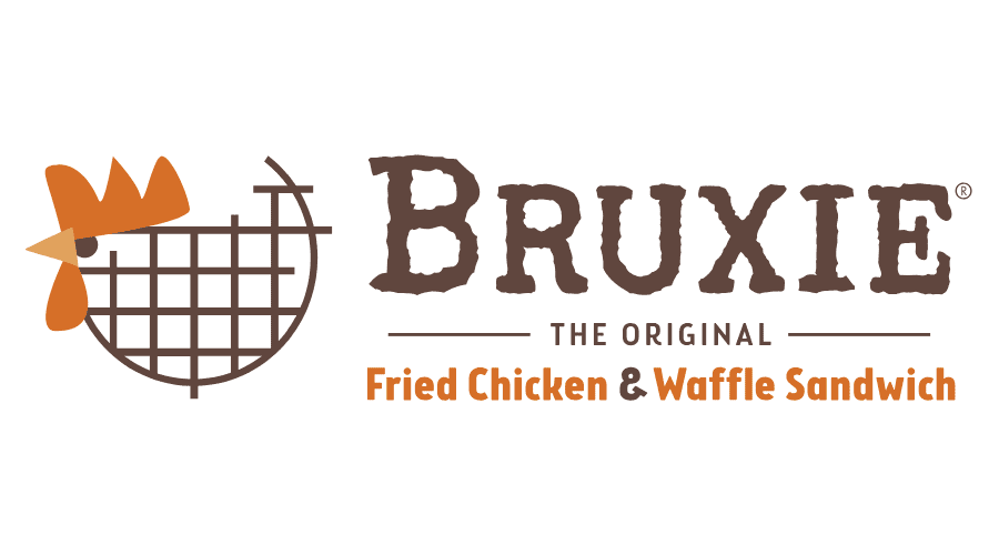 900x500 Bruxie, The Original Fried Chicken And Waffle Sandwich Logo Vector