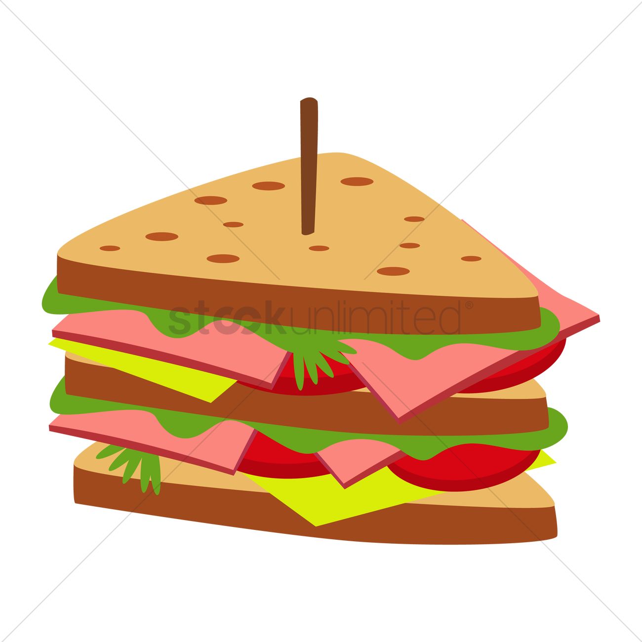 Sandwich Vector Image 1300x1300 Sandwich Vector Image