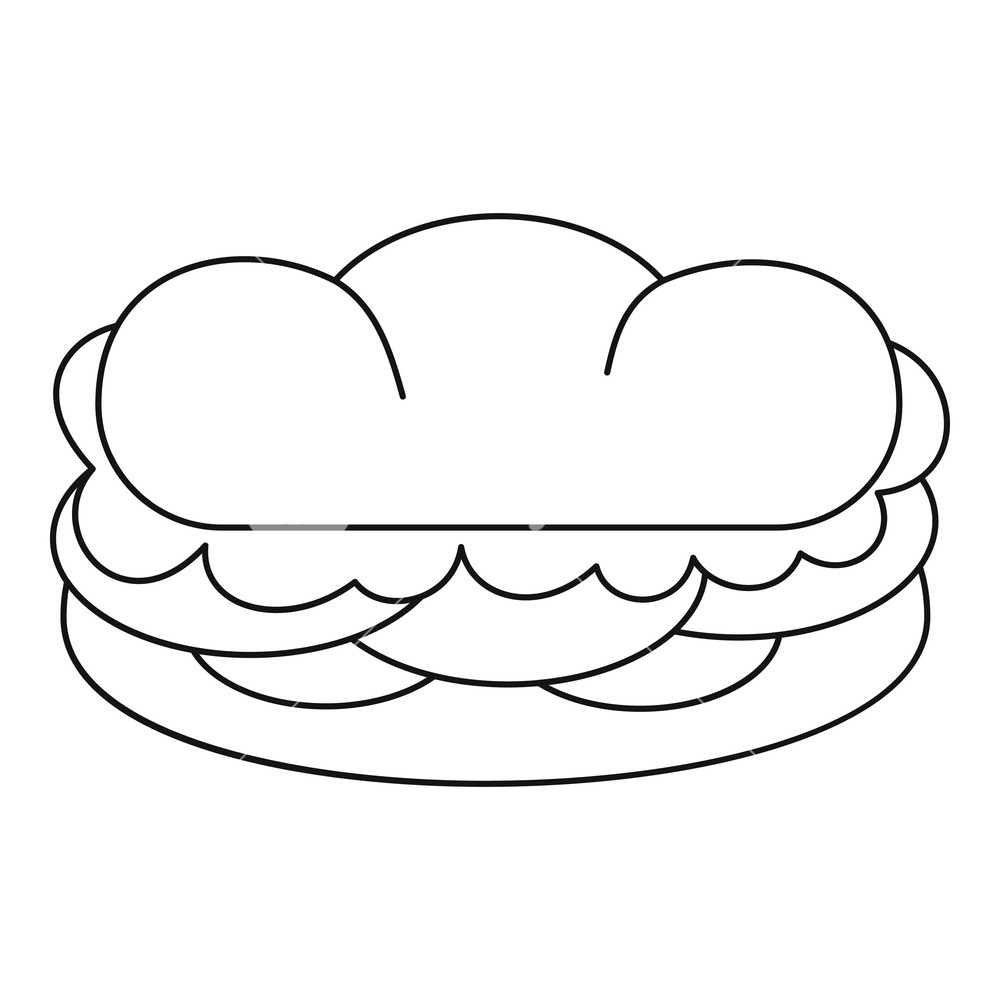 1000x1000 Sandwich Icon Outline Illustration Of Sandwich Vector Icon
