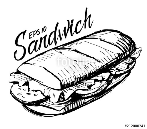 Sketch Of Sandwich Stock Image And Royalty Free Vector 500x438 Sketch Of Sandwich Stock Image And Royalty Free Vector