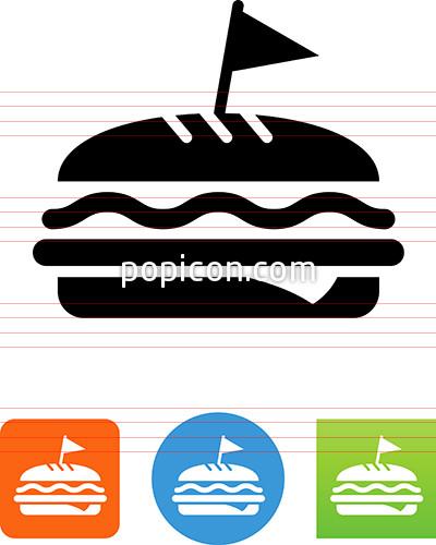 Vector Sandwich With Flag Icon 400x500 Vector Sandwich With Flag Icon