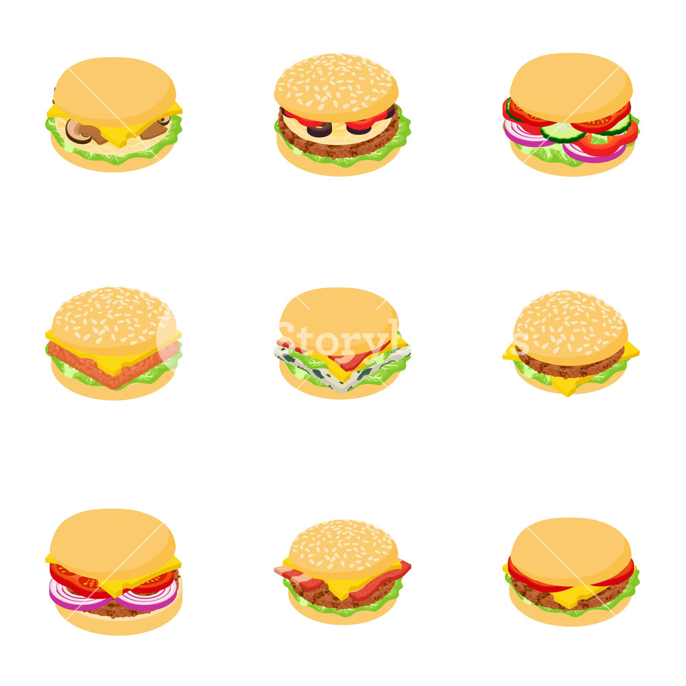 1000x1000 Club Sandwich Icons Set Cartoon Set Of Club Sandwich Vector