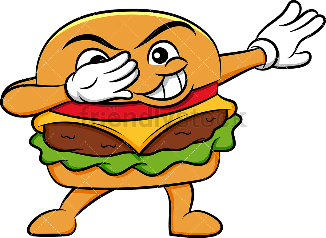Dabbing Hamburger Sandwich Cartoon Vector Clipart 1060x774 Dabbing Hamburger Sandwich Cartoon Vector Clipart