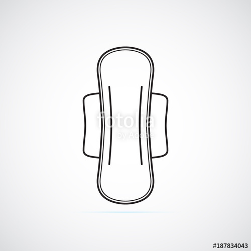 Carved Silhouette Flat Icon, Simple Vector Design Sanitary Napkin 500x500 Carved Silhouette Flat Icon, Simple Vector Design Sanitary Napkin