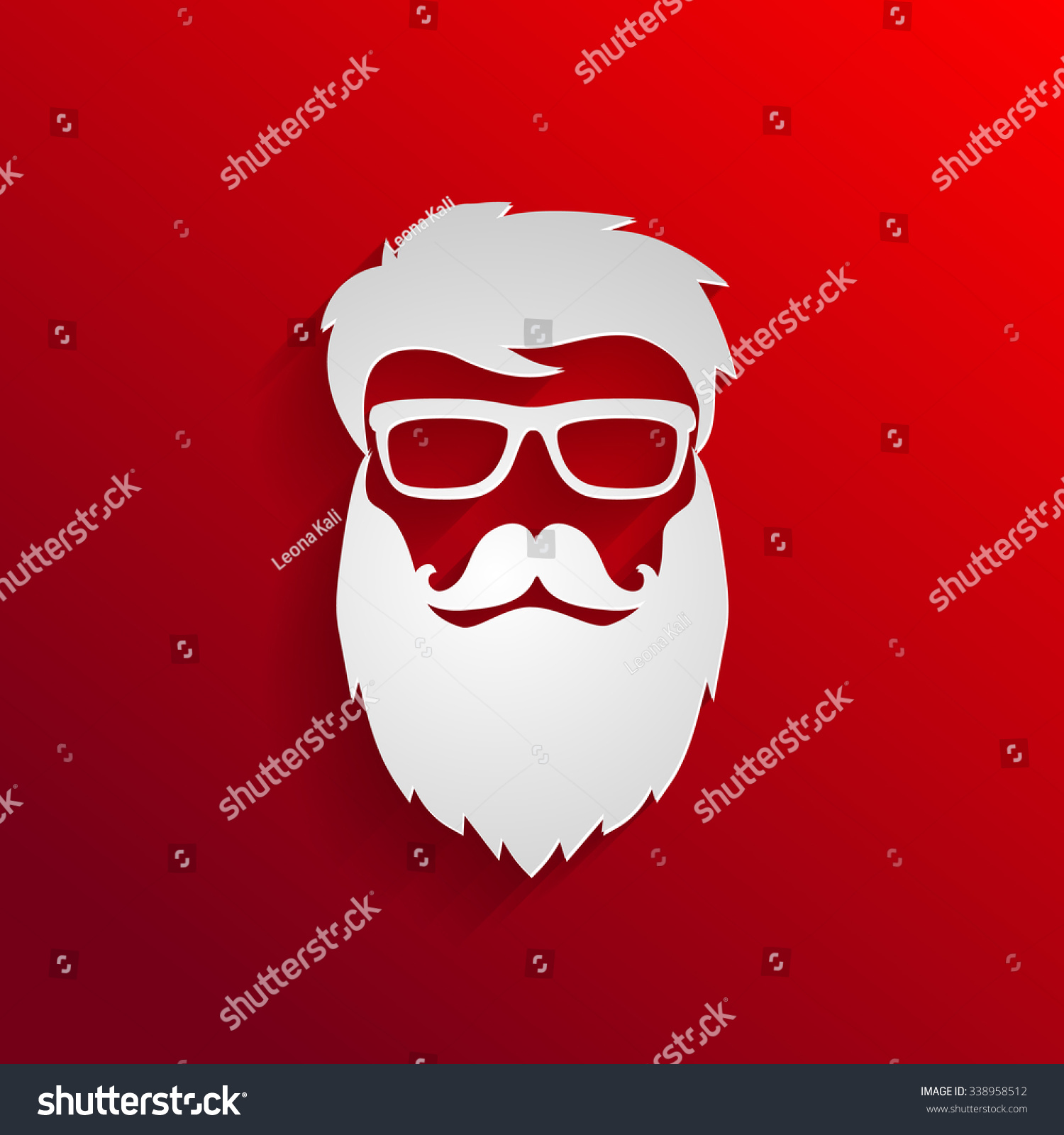 1500x1600 Santa Beard Vector Hd Cat With Glasses