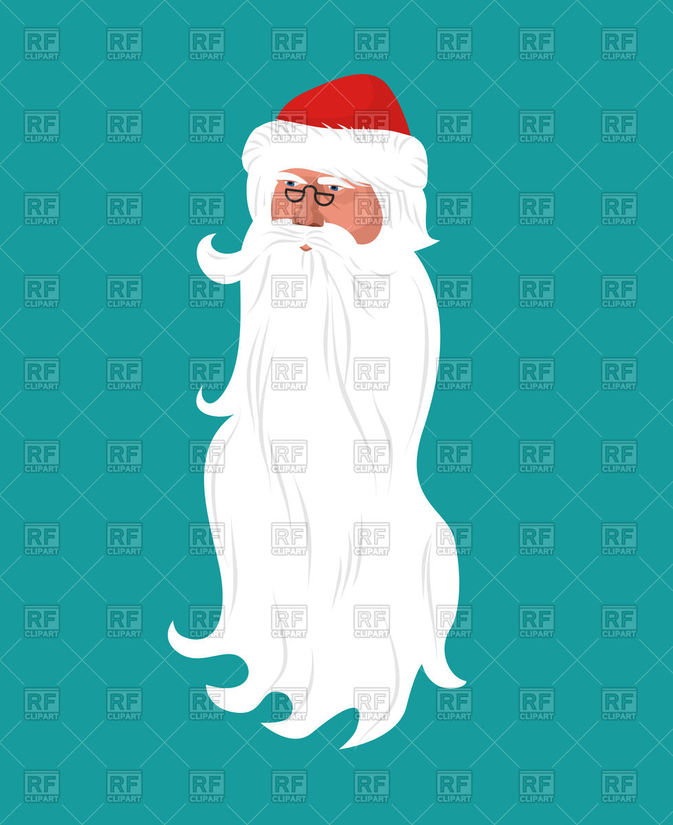 979x1200 Santa Claus Face With White Long Beard Vector Image Of People